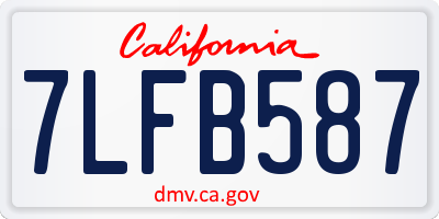 CA license plate 7LFB587