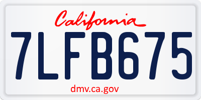 CA license plate 7LFB675