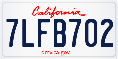 CA license plate 7LFB702