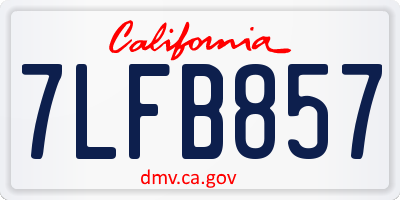 CA license plate 7LFB857