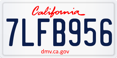 CA license plate 7LFB956
