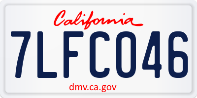 CA license plate 7LFC046