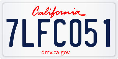 CA license plate 7LFC051