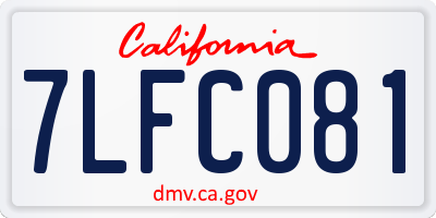 CA license plate 7LFC081