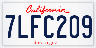 CA license plate 7LFC209