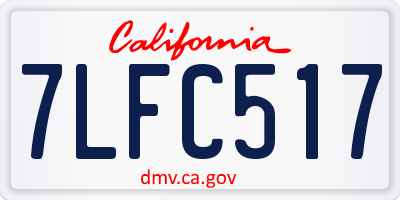 CA license plate 7LFC517