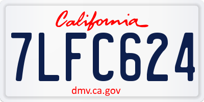 CA license plate 7LFC624