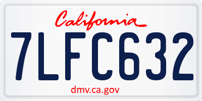 CA license plate 7LFC632