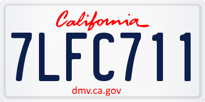 CA license plate 7LFC711