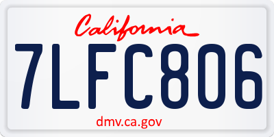 CA license plate 7LFC806