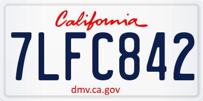CA license plate 7LFC842