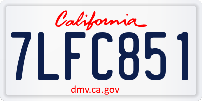 CA license plate 7LFC851