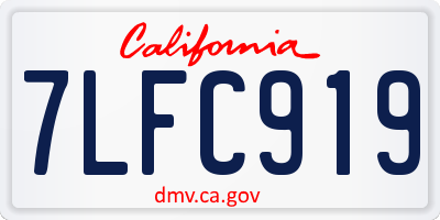 CA license plate 7LFC919