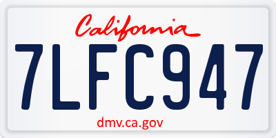 CA license plate 7LFC947