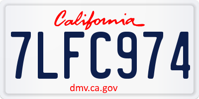 CA license plate 7LFC974