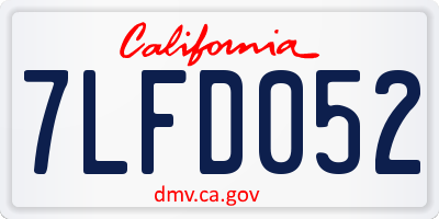 CA license plate 7LFD052