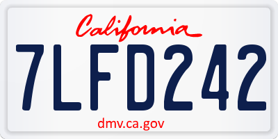 CA license plate 7LFD242
