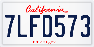 CA license plate 7LFD573