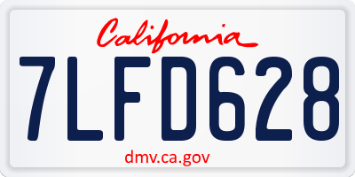 CA license plate 7LFD628