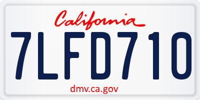 CA license plate 7LFD710