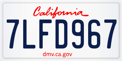 CA license plate 7LFD967