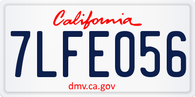 CA license plate 7LFE056