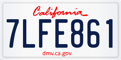 CA license plate 7LFE861