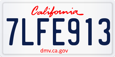 CA license plate 7LFE913