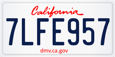 CA license plate 7LFE957