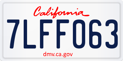 CA license plate 7LFF063