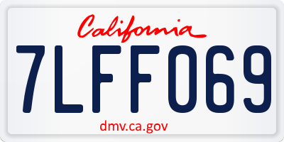 CA license plate 7LFF069