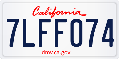 CA license plate 7LFF074