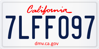 CA license plate 7LFF097