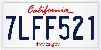CA license plate 7LFF521