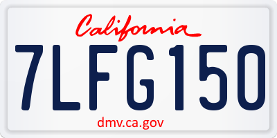 CA license plate 7LFG150