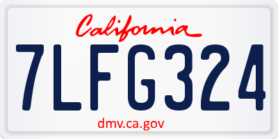 CA license plate 7LFG324