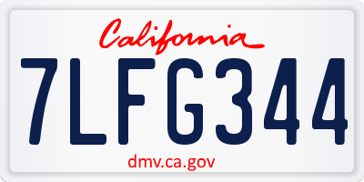 CA license plate 7LFG344