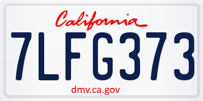 CA license plate 7LFG373