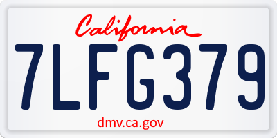 CA license plate 7LFG379