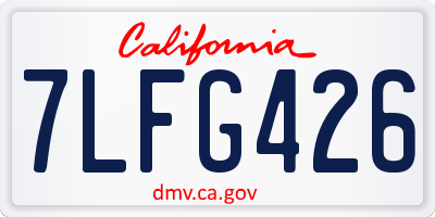 CA license plate 7LFG426