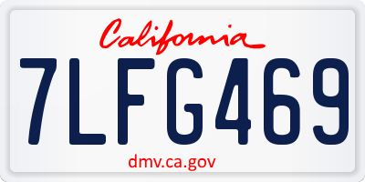 CA license plate 7LFG469