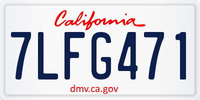 CA license plate 7LFG471