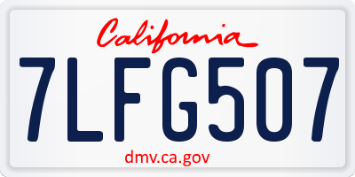 CA license plate 7LFG507