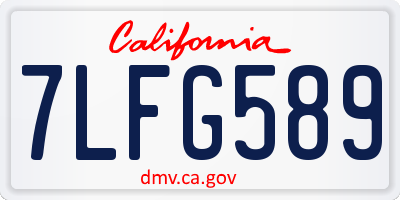 CA license plate 7LFG589