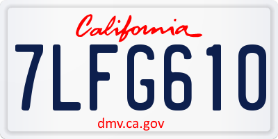 CA license plate 7LFG610
