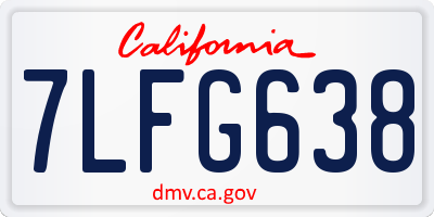 CA license plate 7LFG638