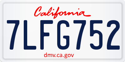 CA license plate 7LFG752