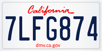 CA license plate 7LFG874