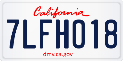 CA license plate 7LFH018