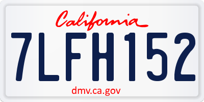 CA license plate 7LFH152
